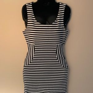 Black & White Striped Mini Dress